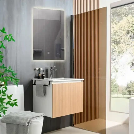 mueble baño suspendido Tai 60 cm blanco-haya