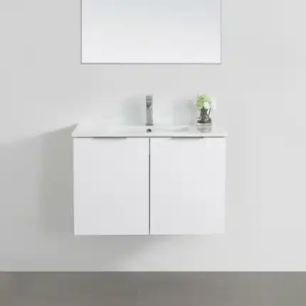 Mueble baño suspendido Venus 80 cm blanco con lavabo