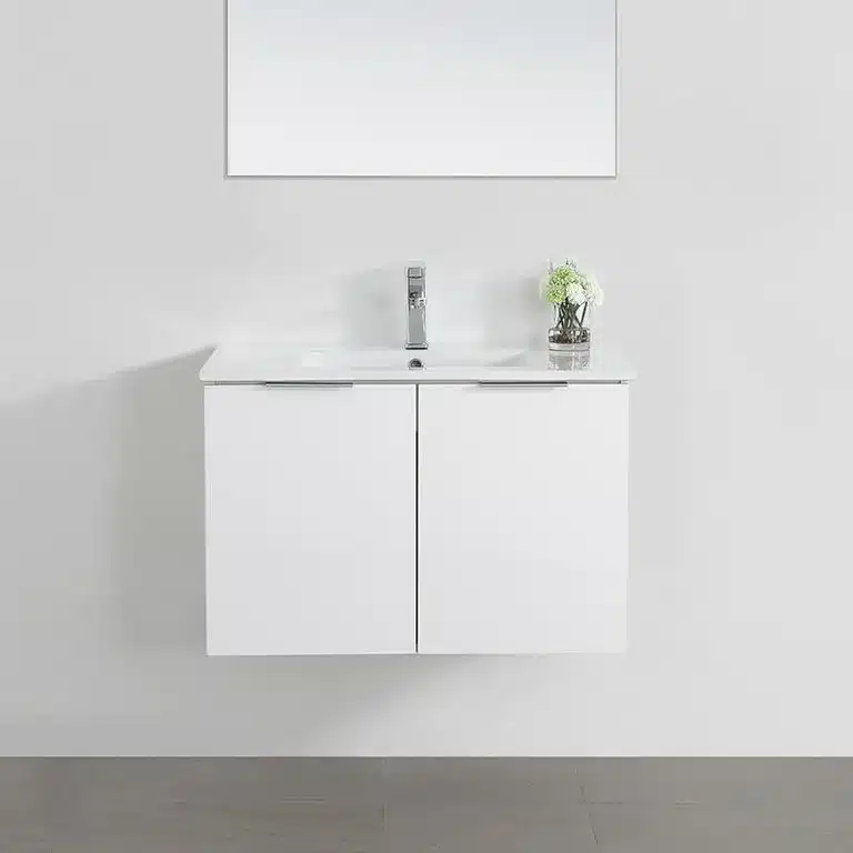 Mueble baño suspendido Venus 80 cm blanco con lavabo