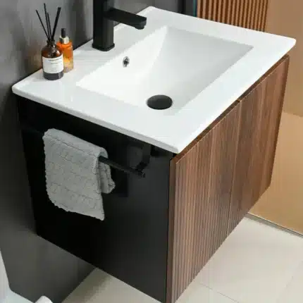 mueble baño Tai 60 gris haya vista 3