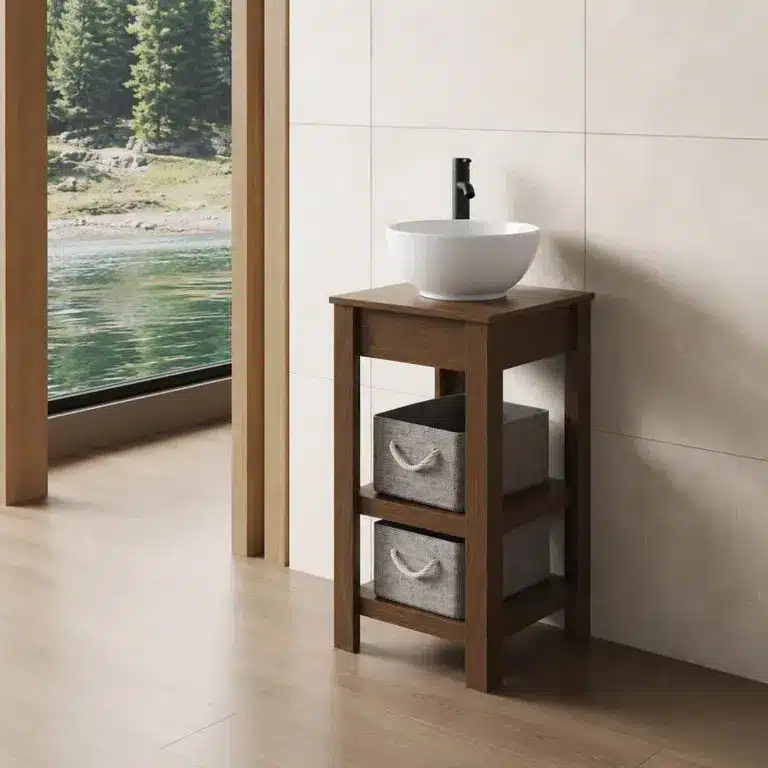 Mueble de baño Victoria roble de 46 cm con lavabo