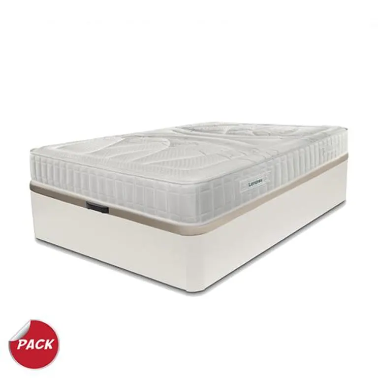 Pack colchón y canapé Londres con canapé blanco