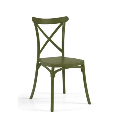 Silla de exterior apilable Palma en color Oliva