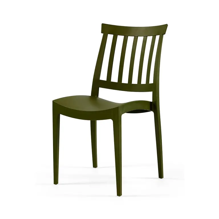 Silla de exterior apilable Sara en color Oliva