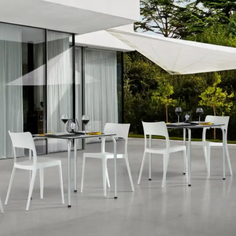 Silla de exterior apilable Vanity en color Blanco, vista 2