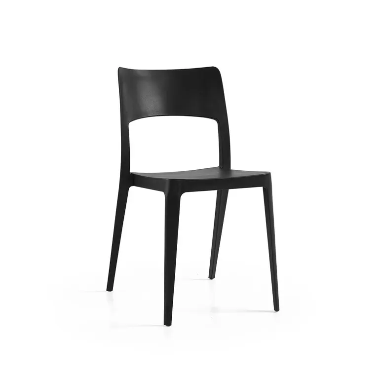 Silla de exterior apilable Vanity en color Negro