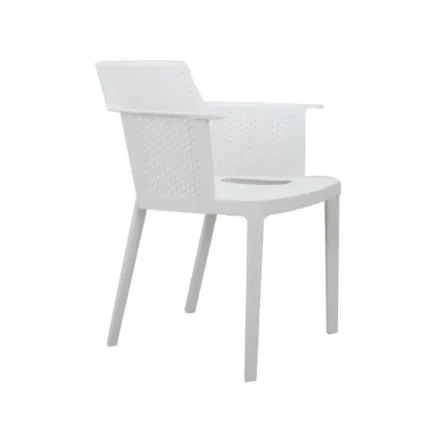 Sillón de exterior apilable Five en color Blanco