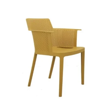 Sillón de exterior apilable Five en color Mostaza