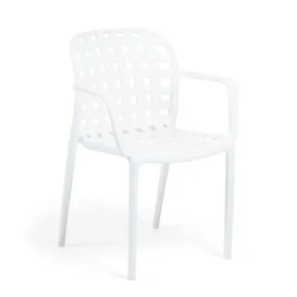 Sillón de exterior apilable Four en color Blanco