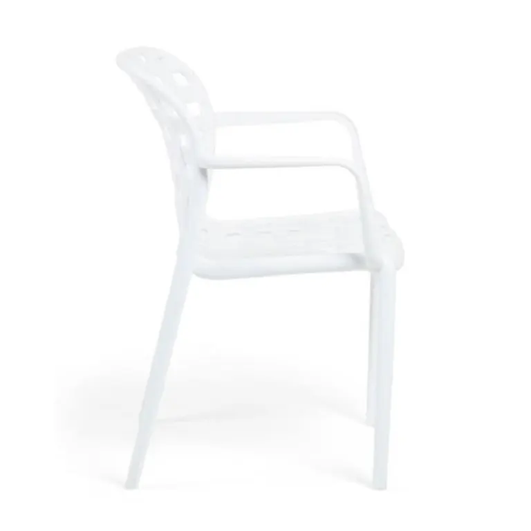 Sillón de exterior apilable Four en color Blanco, vista 2