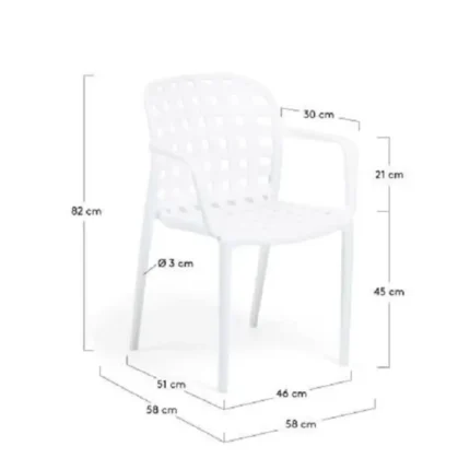 Sillón de exterior apilable Four en color Blanco, vista 4
