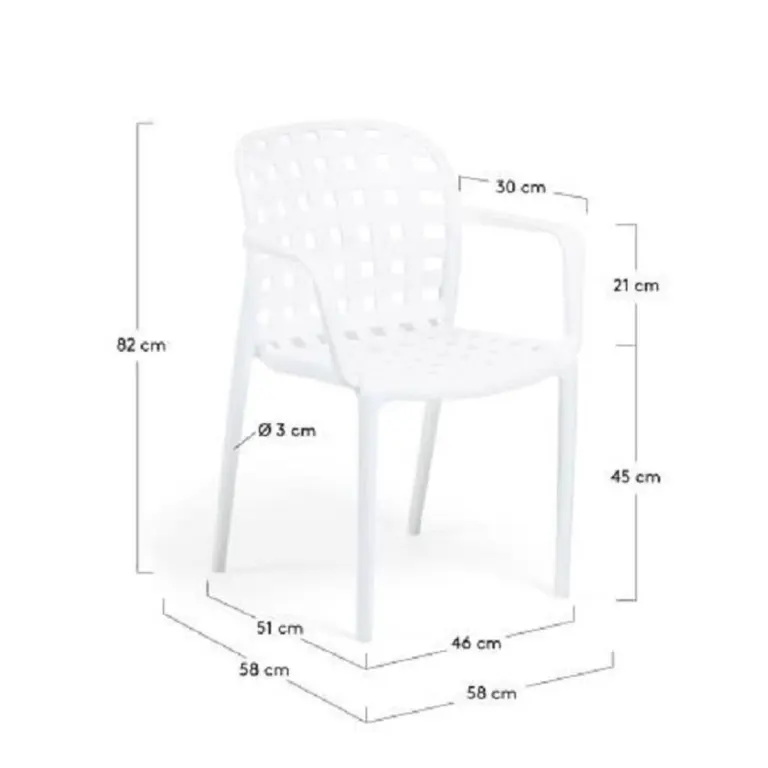 Sillón de exterior apilable Four en color Blanco, vista 4