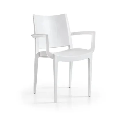 Sillón de exterior apilable Wanda en color Blanco