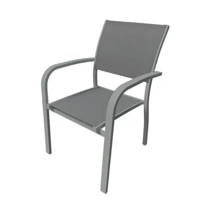 Sillón de jardín de aluminio Cancún con armazón y textilene antracita