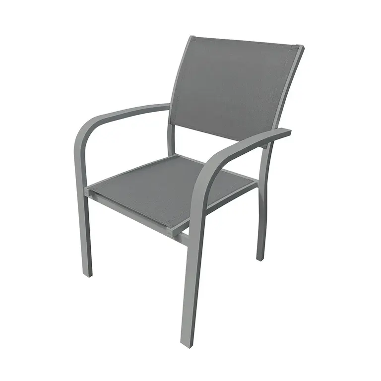 Sillón de jardín de aluminio Cancún con armazón y textilene antracita