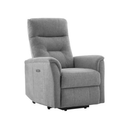 Sillón relax eléctrico con USB Corona tapizado en gris claro