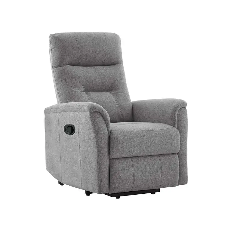Sillón relax manual Corona en gris claro, vista de tres cuartos