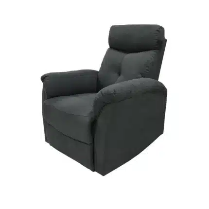 Sillón relax Nova en gris oscuro, vista de tres cuartos cerrado