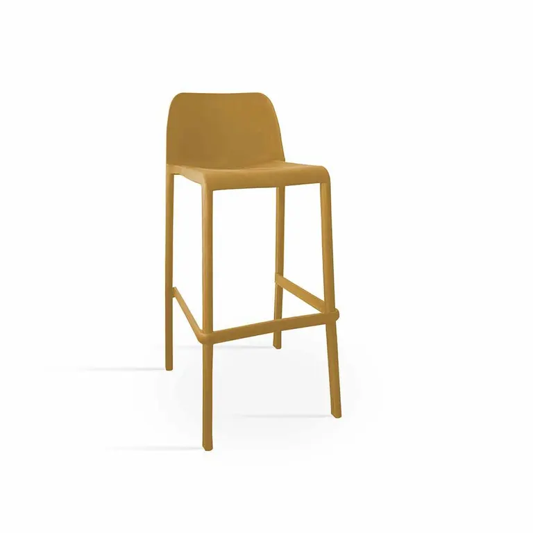 Taburete de exterior apilable Cosy en color Mostaza