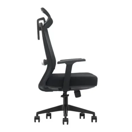 Silla de oficina Serie 300 Nodofix vista lateral con respaldo reclinable y base de nailon